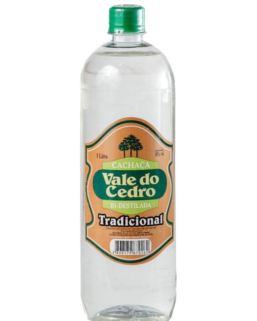 CACHAÇA VALE DO CEDO BI-DESTILADA TRADICIONAL - 1 LT